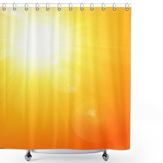 Personality  Vibrant Hot Summer Sun With Lens Flare Shower Curtains