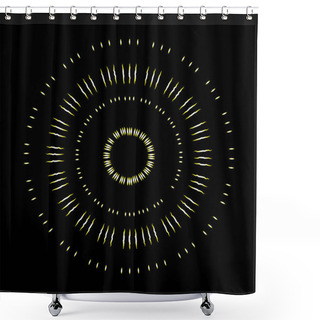 Personality  Rays Of Halo Light And Catholic Rays Isolated On Black. Art Tattoo Reference Template. Gold Symbol Of Religion Pride And Glory. Angel And Saints Ring Nimbus. Vector. Shower Curtains