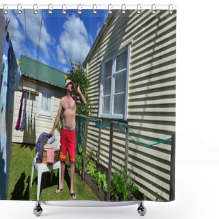 Personality  Laundry - Washing Clothes Line Shower Curtains