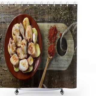 Personality  Pulpo A La Gallega, A Recipe Of Octopus Typical In Spain Shower Curtains