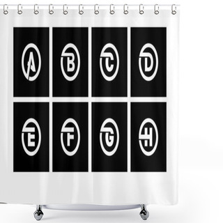 Personality  Capital Letters Inscribed In A Circle Of Wide Shower Curtains