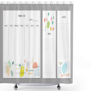 Personality  Weekly Planner Template. Organizer And Schedule Shower Curtains
