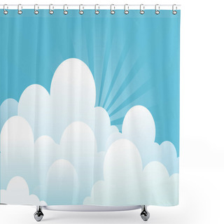 Personality  Blue Sky With Beautifull Clouds.Vector Image Shower Curtains