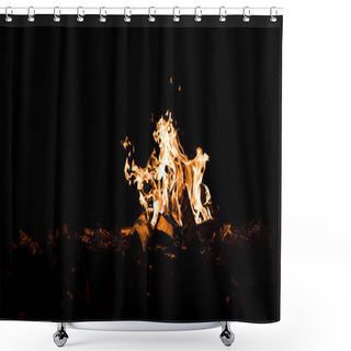 Personality  Logs Burning In Camp Fire In Darkness  Shower Curtains