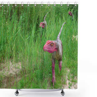 Personality  Models Of Dinosaurs In Jurassic Park Shower Curtains