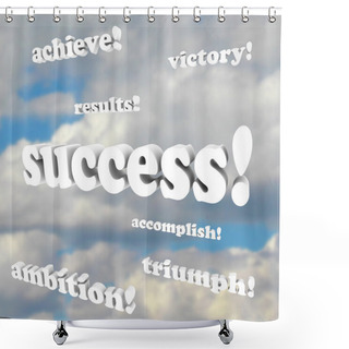 Personality  Success Words - Victory, Ambition, Accomplish, Triumph Shower Curtains
