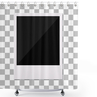 Personality  Blank Retro Polaroid Photo Frame. Shower Curtains