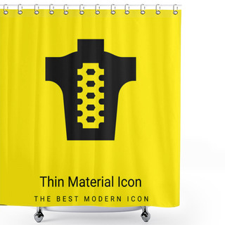 Personality  Backbone Minimal Bright Yellow Material Icon Shower Curtains