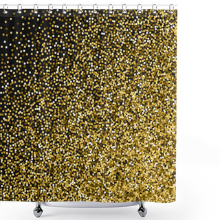 Personality  Gold Glitter Abstract Random Scatter With Gold Glitter On Black Background Surprising Vector Shower Curtains