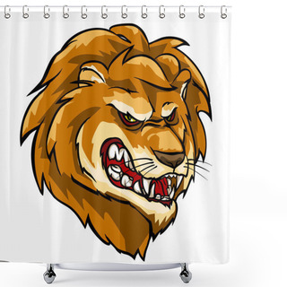 Personality  Angry Lion Mascot Shower Curtains