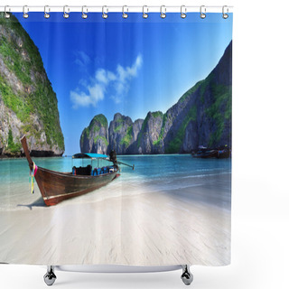 Personality  Maya Bay Phi Phi Leh Island, Thailand Shower Curtains