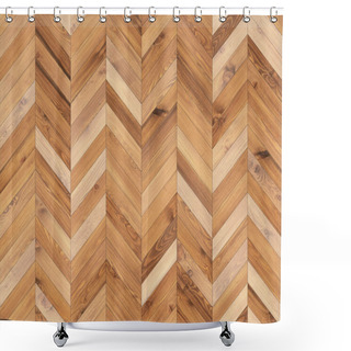 Personality  Chevron Natural Parquet Seamless Floor Texture Shower Curtains