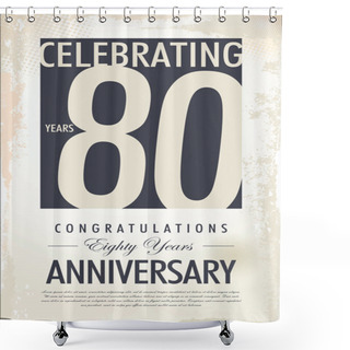 Personality  80 Years Anniversary Retro Background Shower Curtains