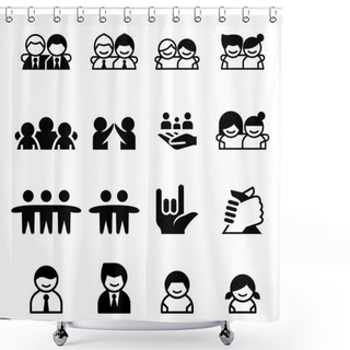 Personality  Friend & Friendship Icons Vector Illustration Graphic Design Shower Curtains