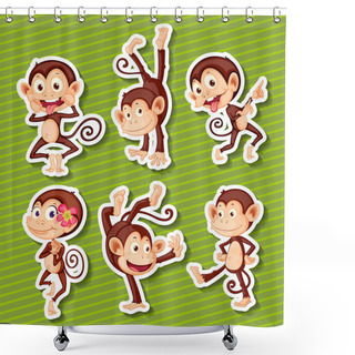 Personality  Monkeys Set Shower Curtains