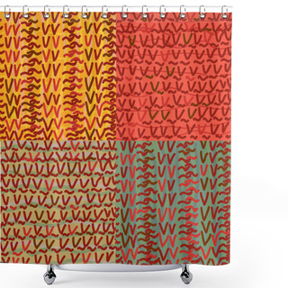 Personality  Abstract Circles Retro Seamless Pattern Shower Curtains