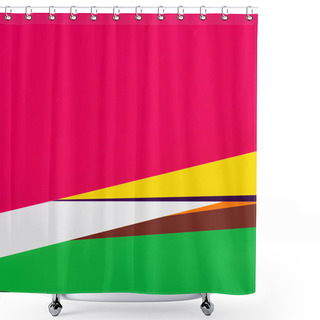 Personality  Bright Pink Background With Multicolored Stripes And Copy Space Shower Curtains