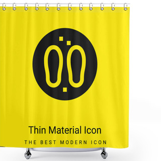 Personality  Bodhu Boron Minimal Bright Yellow Material Icon Shower Curtains