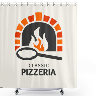 Personality  Classic Pizzeria Logotype Shower Curtains