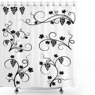 Personality  The Grape Design Element Set. Vector Illustration. Shower Curtains
