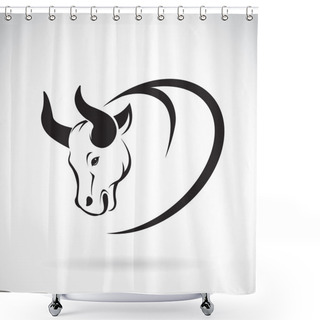 Personality  Vector Image Of An Bull Head Design On A White Background Shower Curtains