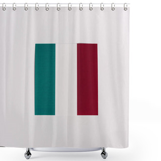 Personality  Top View Of Italian Flag On White Background, Coronavirus Concept Shower Curtains