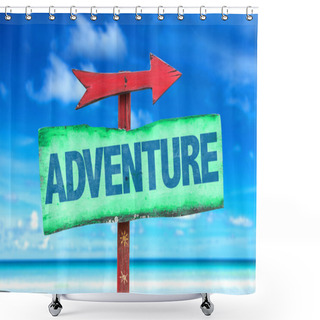 Personality  Adventure Text Sign Shower Curtains