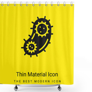 Personality  Bacteria Minimal Bright Yellow Material Icon Shower Curtains