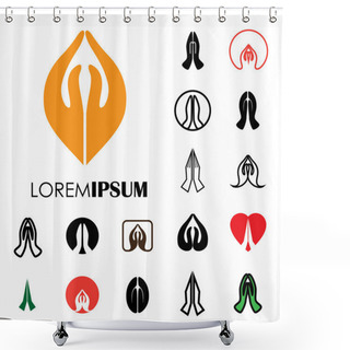 Personality  Collection Of Indian Womans Hand Greeting Posture Of Namaste - V Shower Curtains
