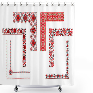 Personality  Ukrainian Embroidery Ornaments Shower Curtains