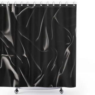 Personality  Full Frame Of Black Elegant Silk Cloth As Background Shower Curtains