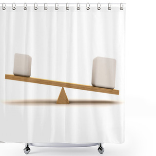 Personality  Overbalance Between Small And Big Cube Shower Curtains