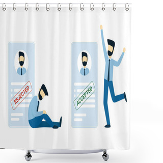 Personality  Accepted And Rejected Resume Man Shower Curtains