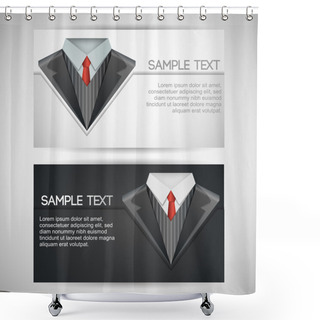 Personality  Vector Business Cards With Elegant Suit. Shower Curtains