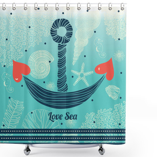 Personality  Sea Background Shower Curtains