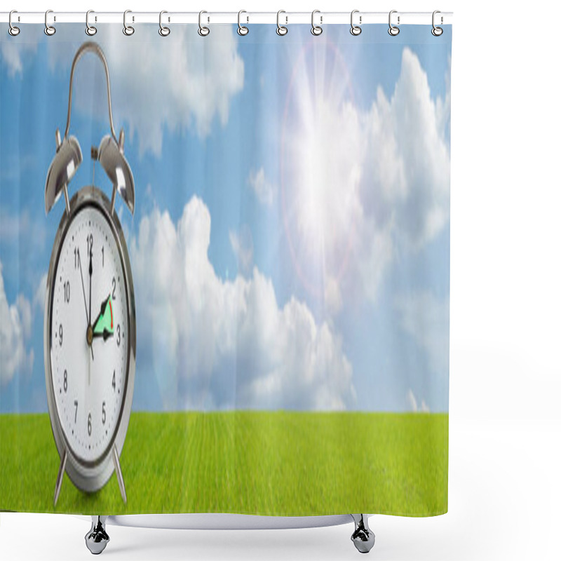 Personality  Clock Time Changing To Summer Time. Shower Curtains