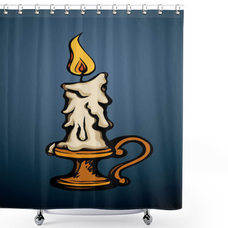 Personality  Candle. Vector Drawing Shower Curtains