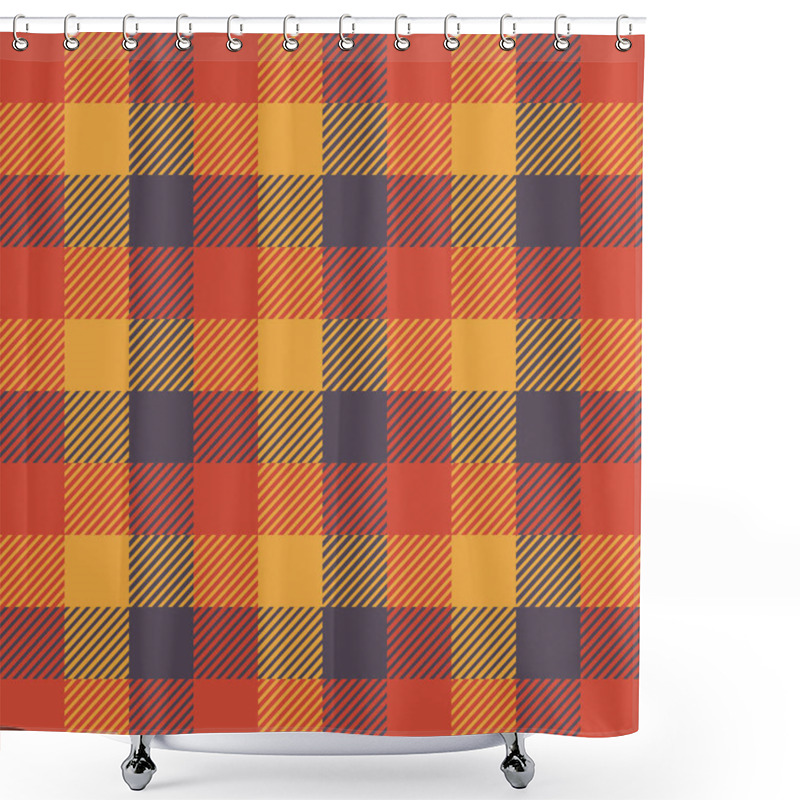 Personality  Scottish Plaid Orange Seamless Checkered Vector Pattern. Shower Curtains