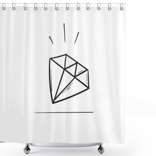 Personality  Doodle Diamond Illustration Vector Isolated Shower Curtains