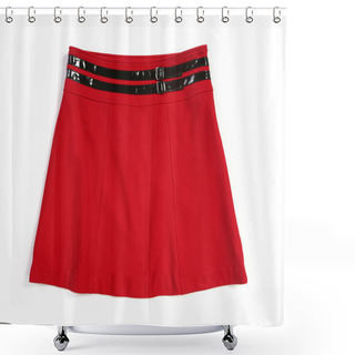 Personality  Red Skirt Isolated On White Shower Curtains