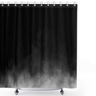 Personality  Smoke On The Floor . Isolated Black Background. Design Element. Shower Curtains