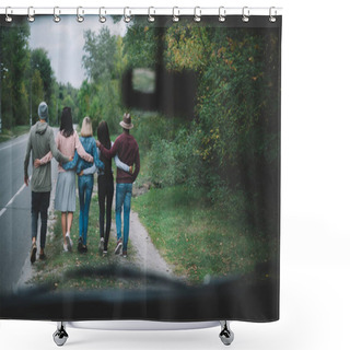 Personality  Friends Walking Together Shower Curtains