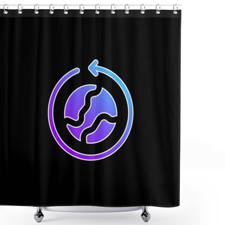 Personality  Around The World Blue Gradient Vector Icon Shower Curtains