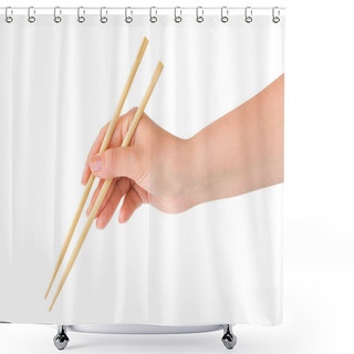 Personality  Hand With Chopsticks Shower Curtains