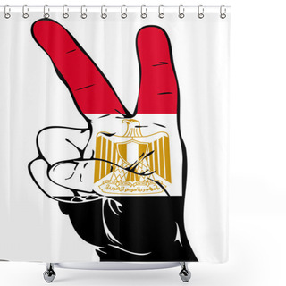 Personality  Peace Sign Of The Egyptian Flag Shower Curtains