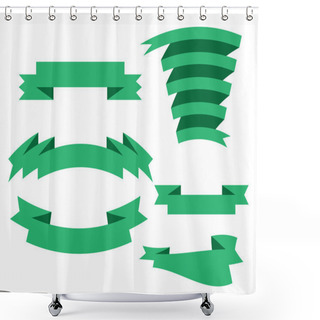 Personality  Ribbons Set Vector Eps Shower Curtains