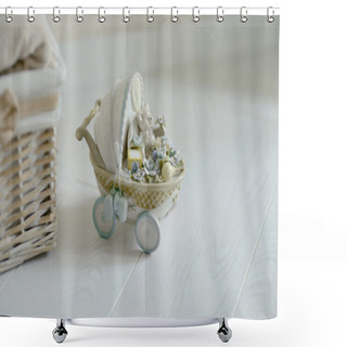 Personality  Buggy With Toys Shower Curtains