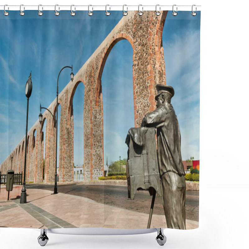 Personality  Stone Orange Aqueduct At Queretaro Downtown, Men Sculpture, Mexico Shower Curtains