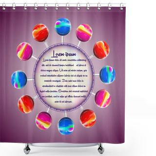 Personality  Vector Illustration Of Colorful Lollipops Shower Curtains