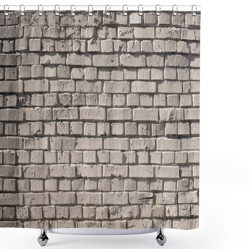 Personality  White Brick Wall Background Shower Curtains